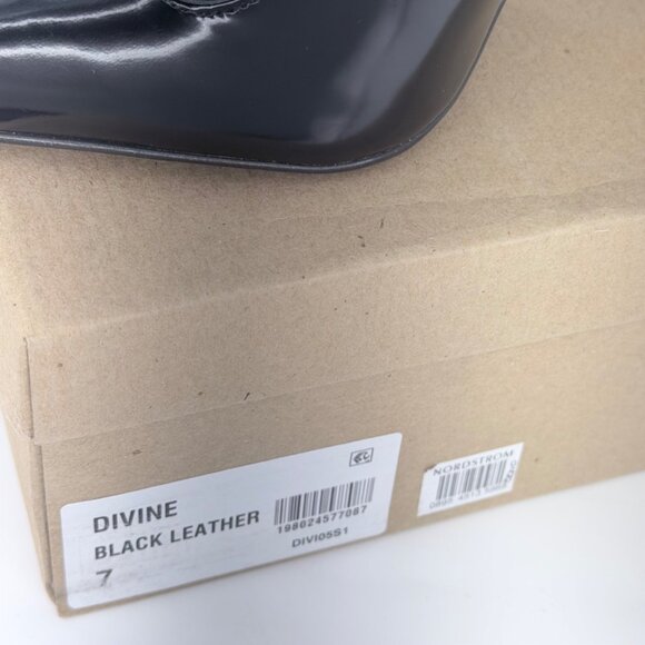 Steve Madden Divine Heels Black Gold Leather Pointy Toe Pumps Size 7 - Picture 7 of 8